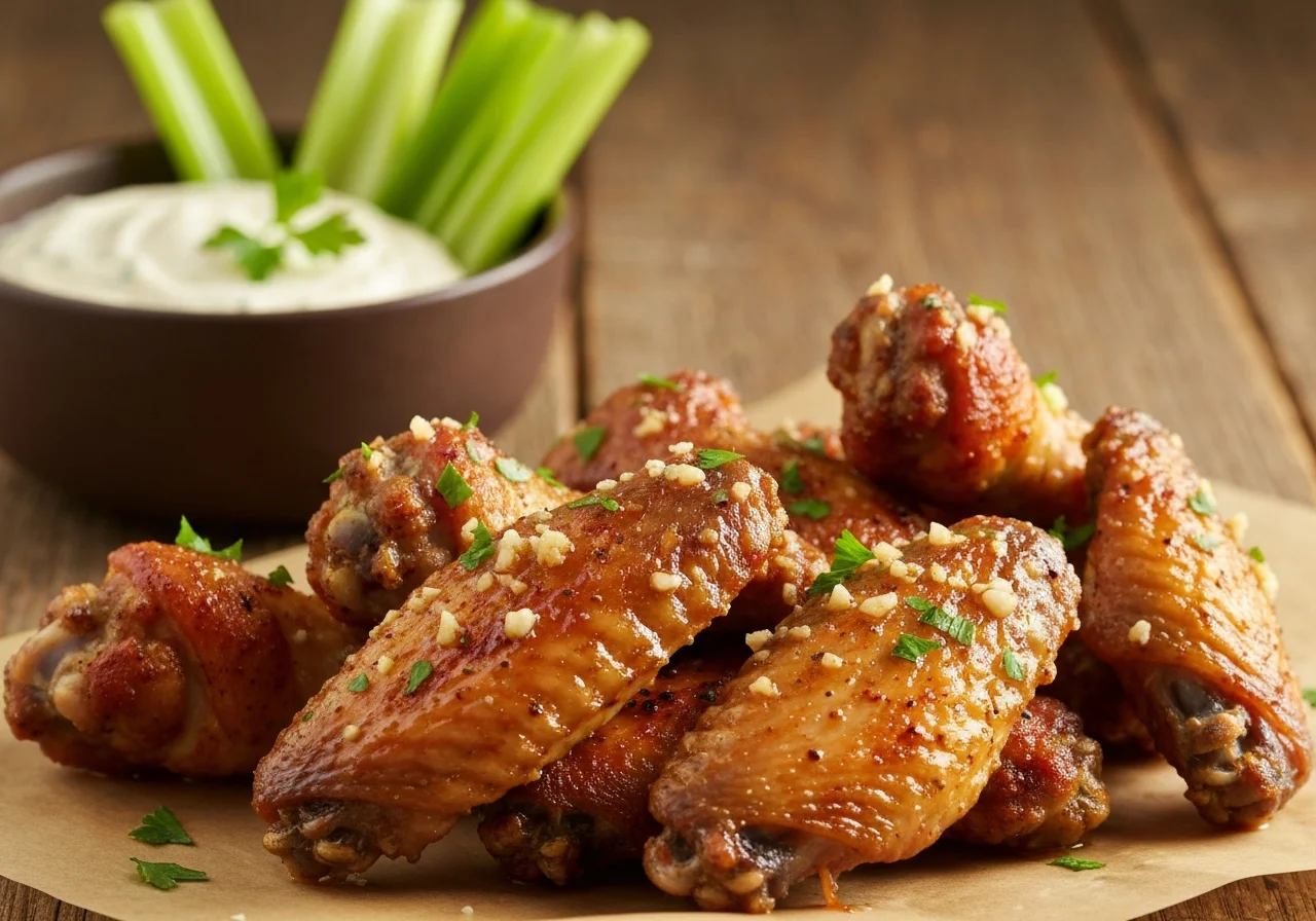 Extra Crispy Garlic Parmesan Oven-Baked Wings