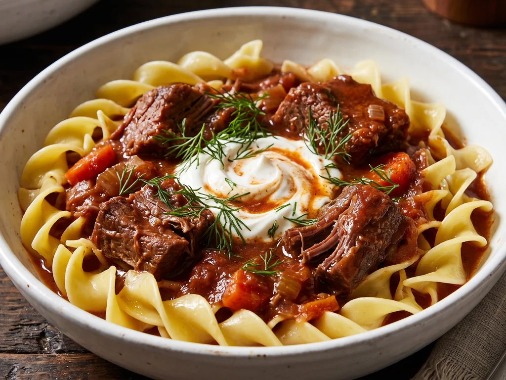 Hungarian Beef Goulash with Buttered Spatzle