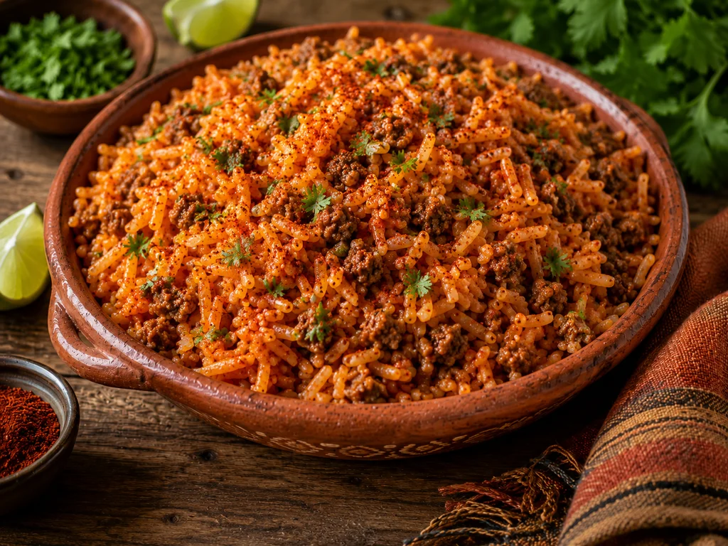 Saffron Basmati Mexican Rice with Ground Beef