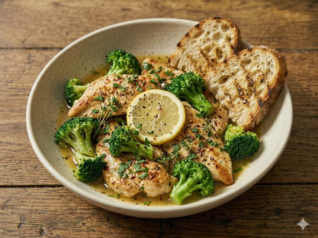 Zesty Lemon Herb Chicken & Broccoli Skillet