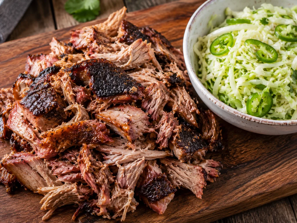Smoked Pulled Pork Shoulder with Vinegar Slaw