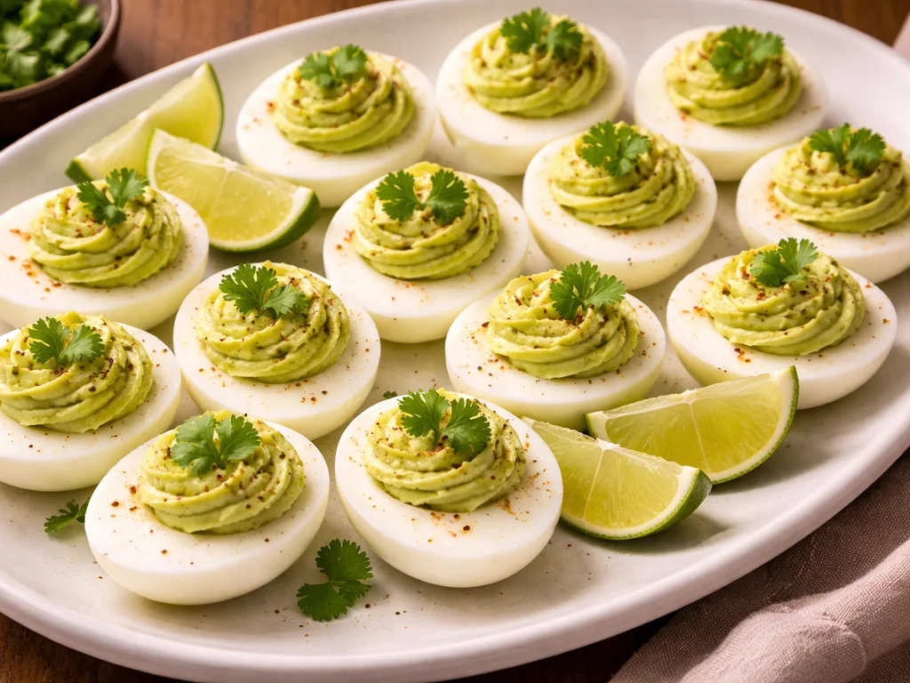 Creamy Avocado Deviled Eggs
