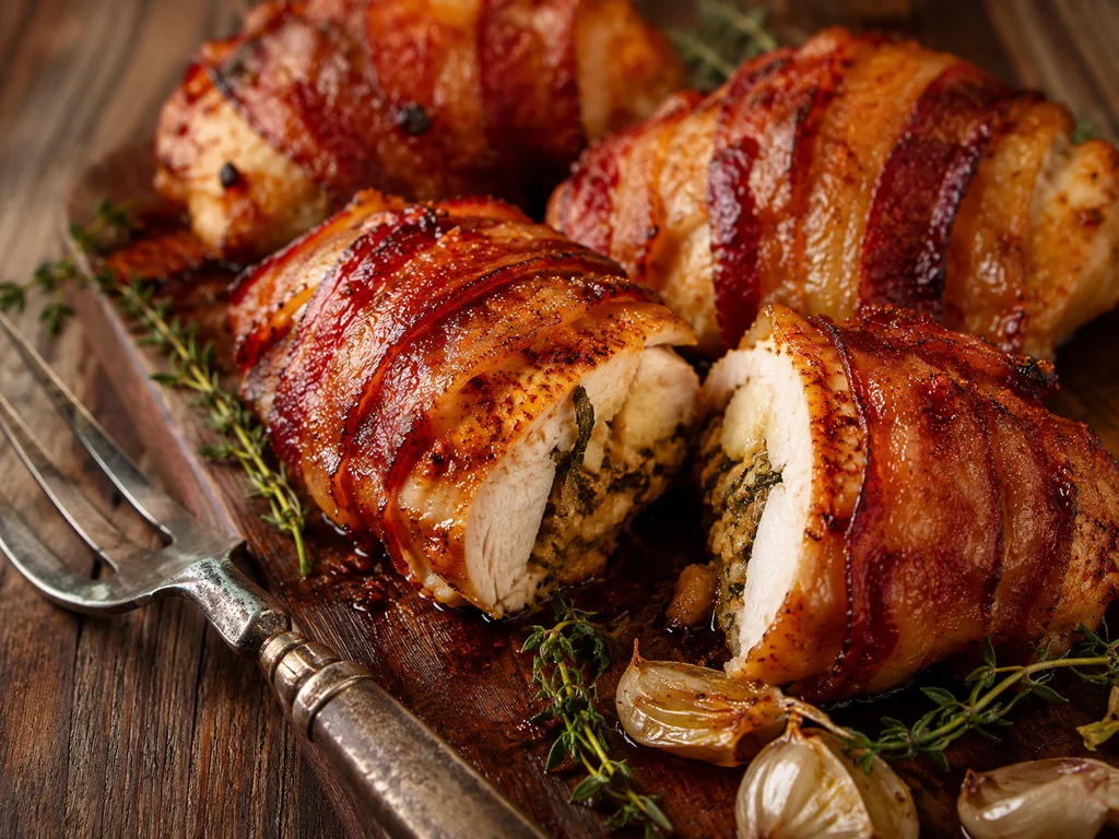 Bacon-Wrapped Stuffed Chicken Thighs