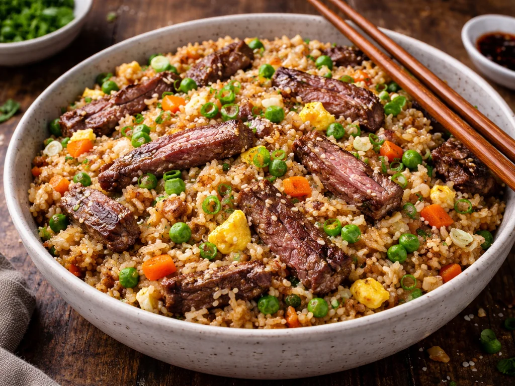 Garlicky Steak Fried Rice