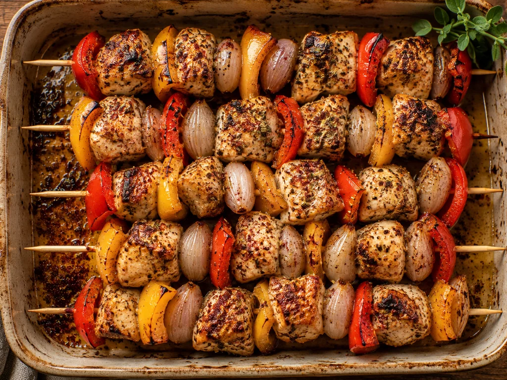 Mediterranean Baked Chicken Kabobs