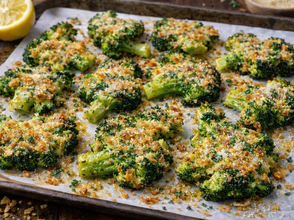 Smashed Broccoli with Parmesan