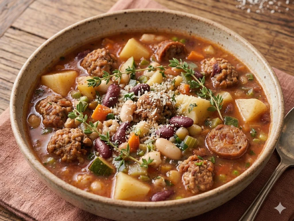 Minestrone Soup with Sausage