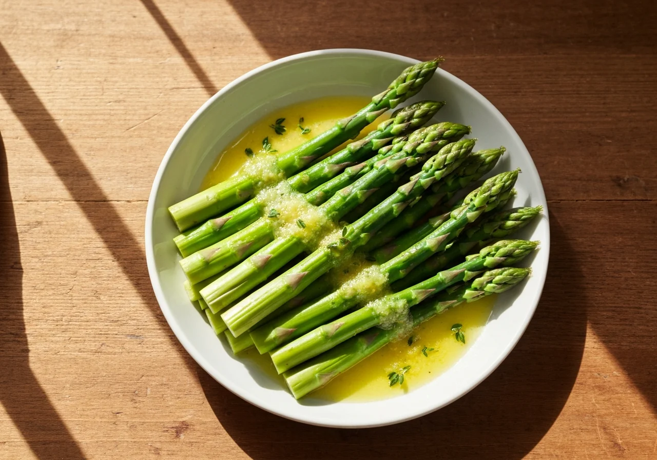 Steamed Asparagus with Lemon Butter