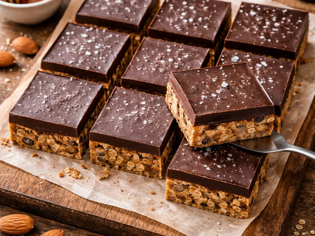 Fudgy No-Bake Chocolate Peanut Butter Oat Bars