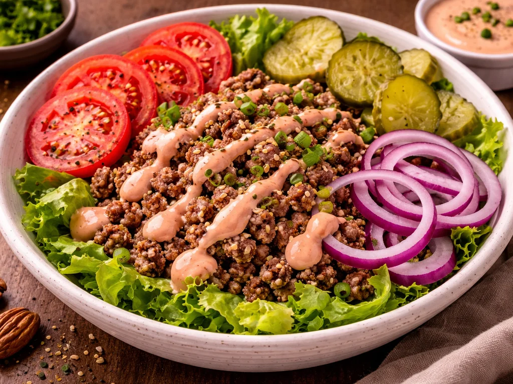 Healthy Burger Bowls with Special Sauce