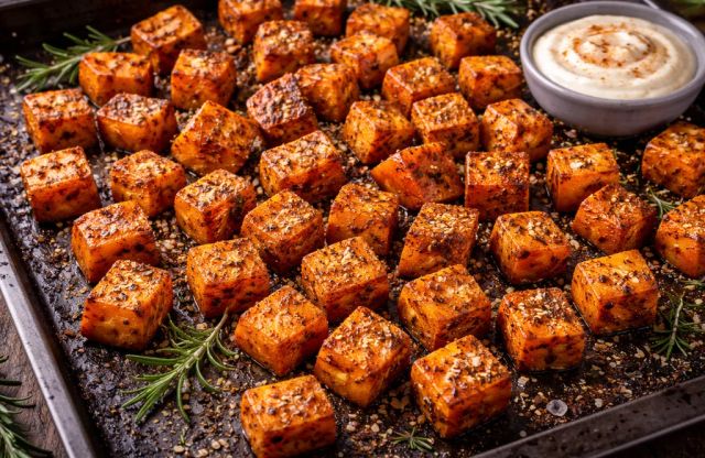 Garlic-Herb Roasted Sweet Potatoes