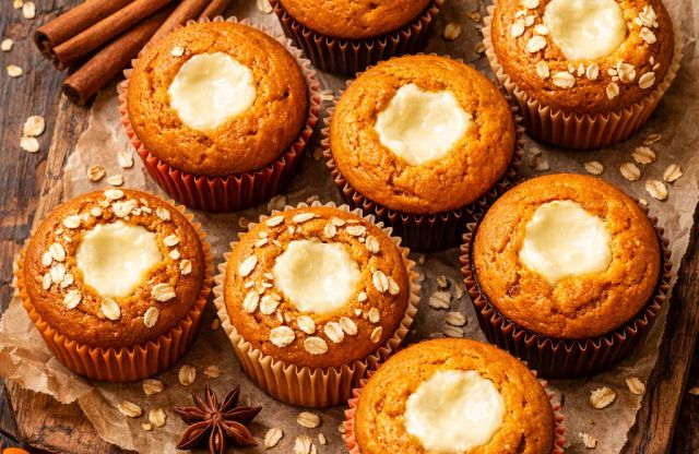 Spiced Pumpkin Cream Cheese Muffins