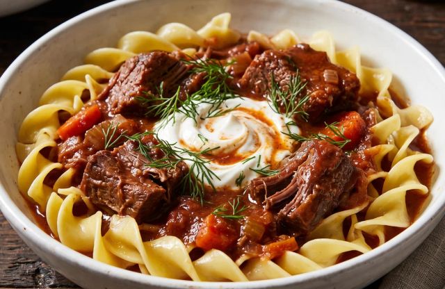 Hungarian Beef Goulash with Buttered Spatzle
