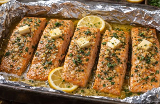 Baked Lemon Garlic Butter Salmon