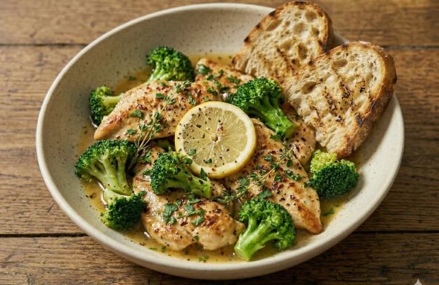Zesty Lemon Herb Chicken & Broccoli Skillet