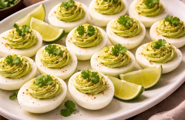 Creamy Avocado Deviled Eggs