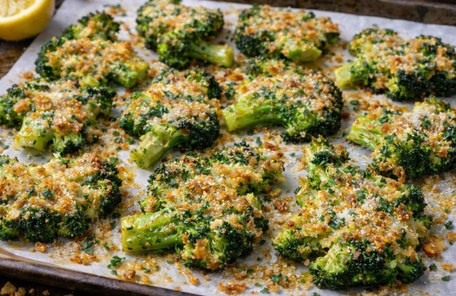 Smashed Broccoli with Parmesan