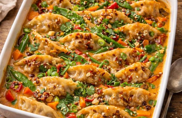 Coconut Curry Dumpling Bake