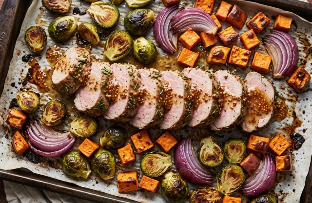 Roasted Garlic and Herb Pork Tenderloin with Root Vegetables