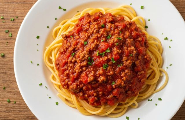 Hearty Italian Meat Sauce Spaghetti