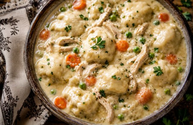 Creamy Crock Pot Chicken and Dumplings