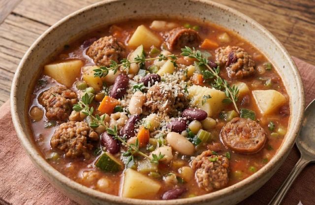 Minestrone Soup with Sausage