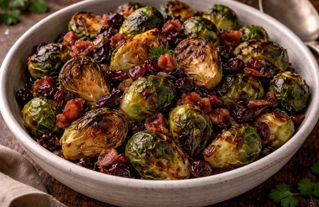 Crispy Brussels Sprouts with Balsamic Glaze