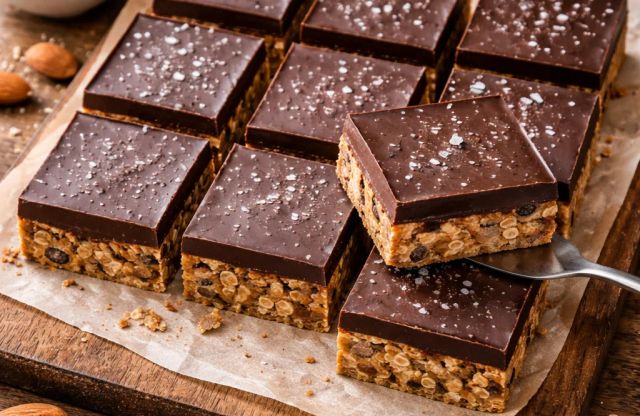 Fudgy No-Bake Chocolate Peanut Butter Oat Bars